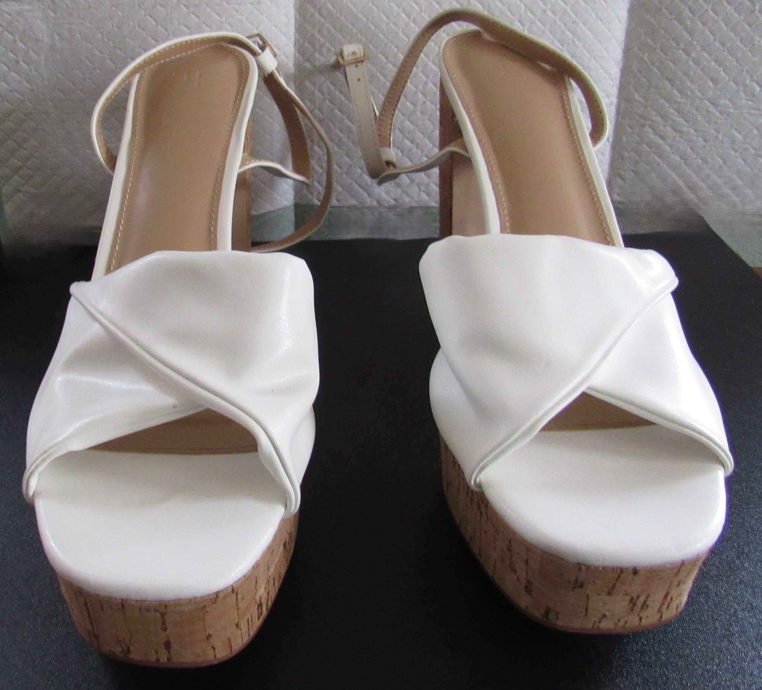 Justfab white heels shop